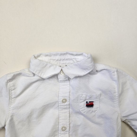 Janie and Jack Baby Train Icon Oxford Bodysuit sz 0-3 months - Picture 3 of 11